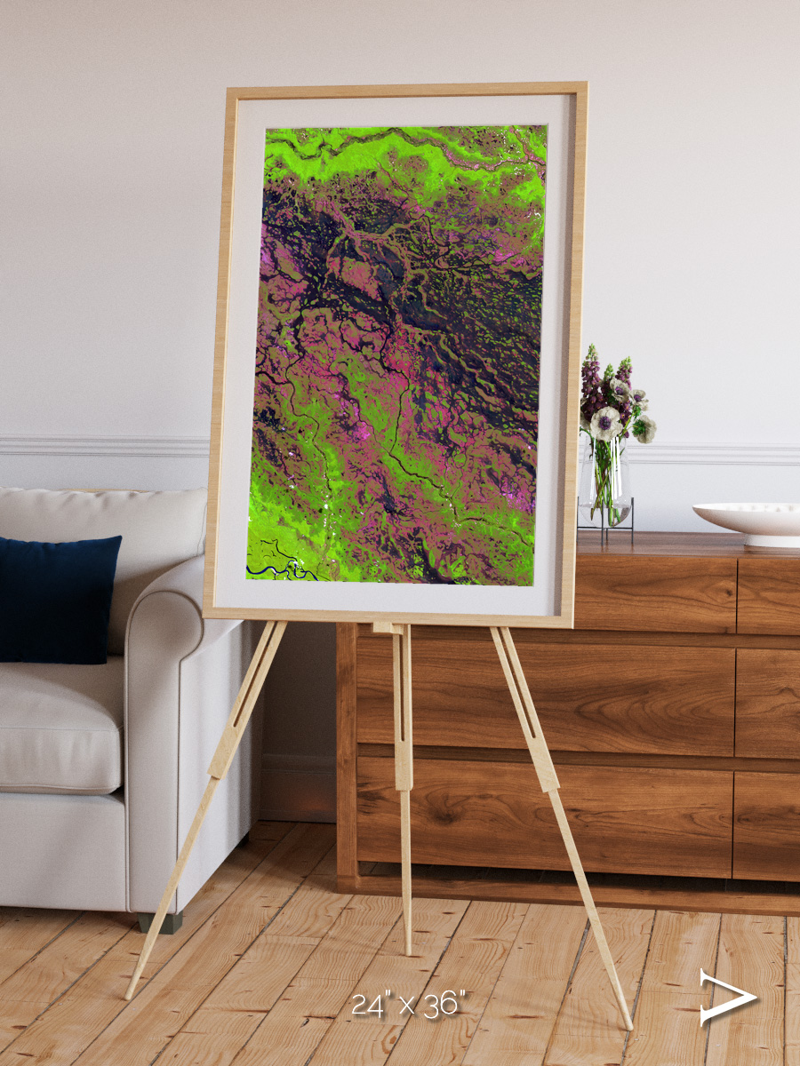 Channel Lines, Demini River Framed & Mounted Print