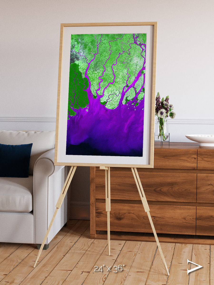 Delta Mosaic, Ganges River Delta Framed & Mounted Print