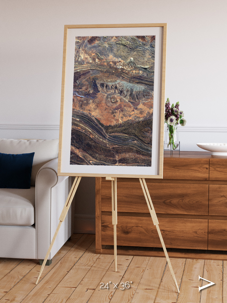 Volcanic Palette, Gosses Bluff Framed & Mounted Print