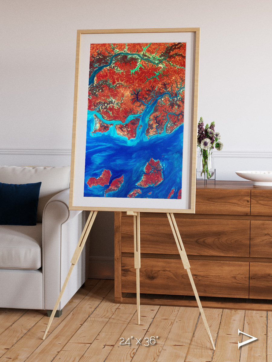 River and Plain, Guinea-Bissau Framed & Mounted Print