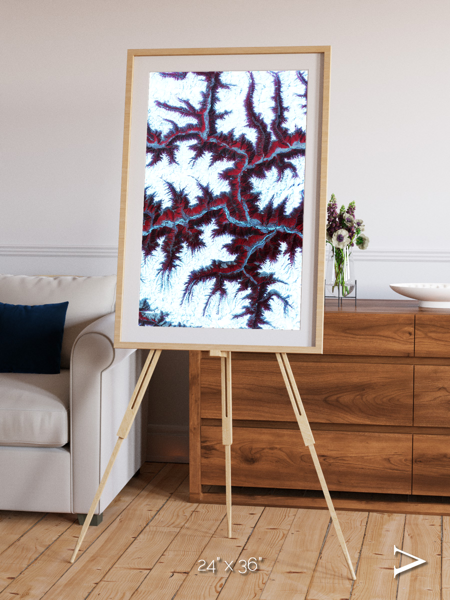 Ribbon River, Himalayas Framed & Mounted Print