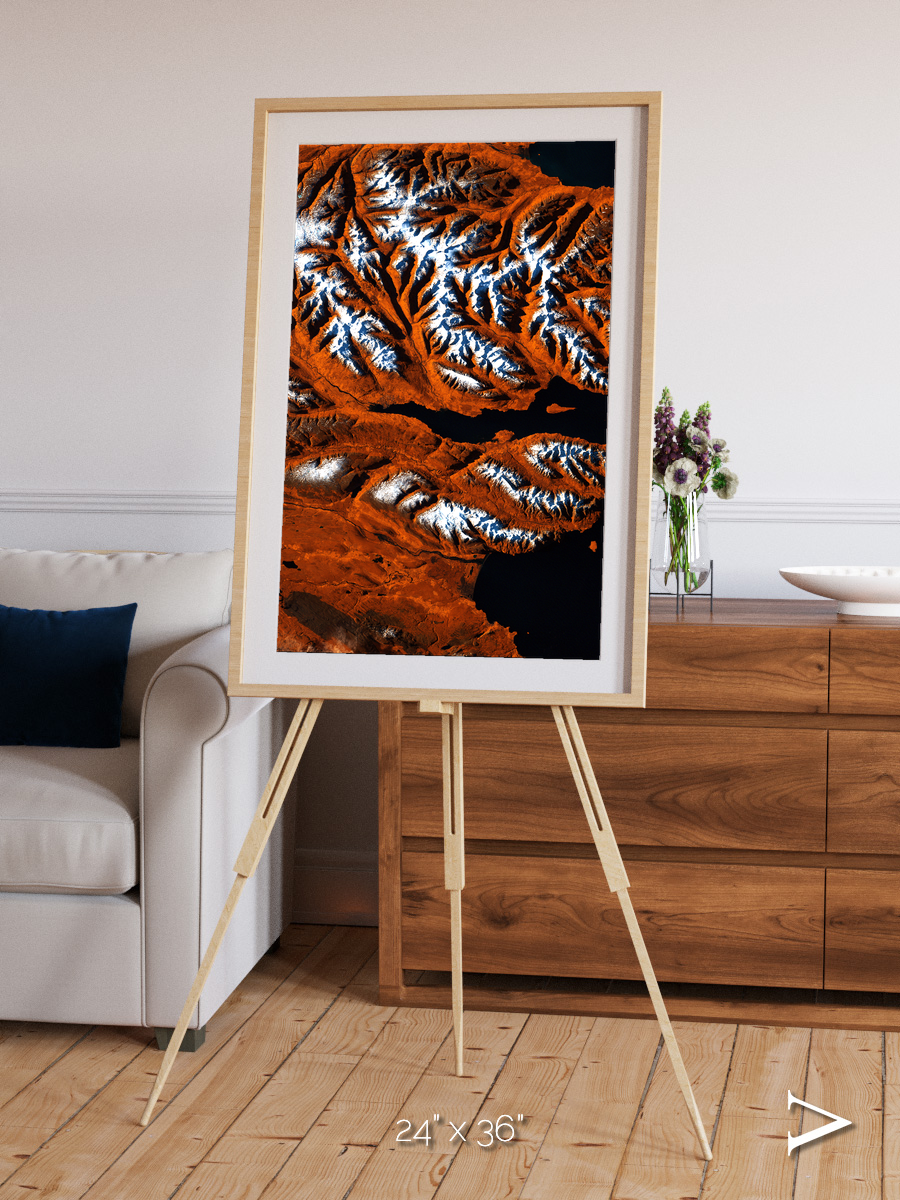 Striped Coast, Eyjafjörður Framed & Mounted Print