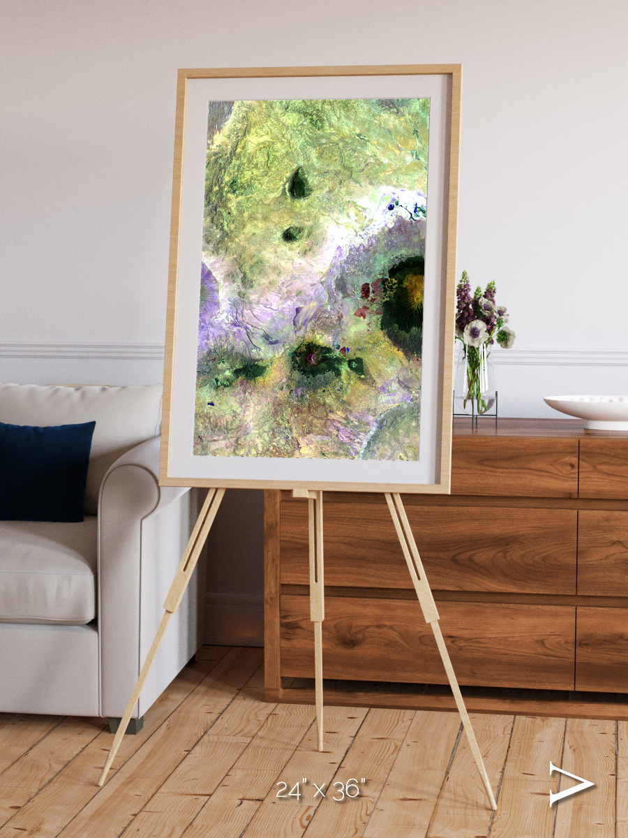 Folded Ridges, Kilimanjaro Framed & Mounted Print