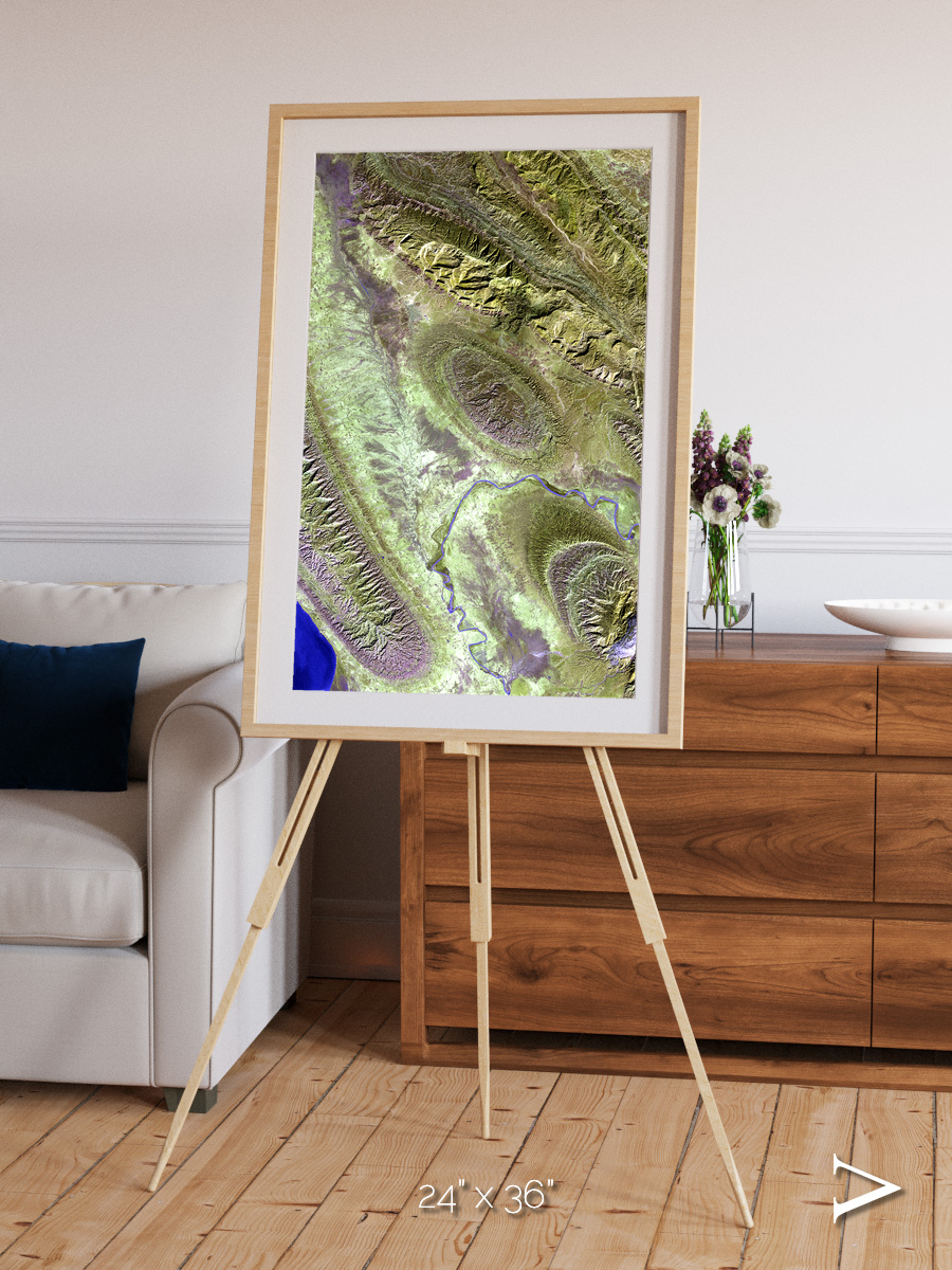 Channel Lines, Konari Iran Framed & Mounted Print