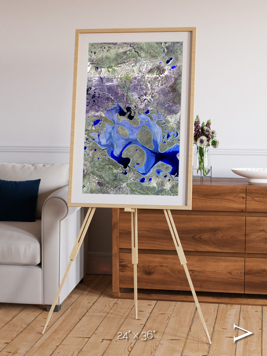 Lake Lines, Lake Carnegie Framed & Mounted Print