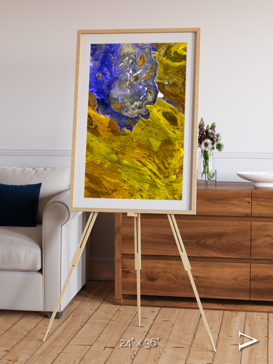 Saline Patterns, Lake Disappointment Framed & Mounted Print