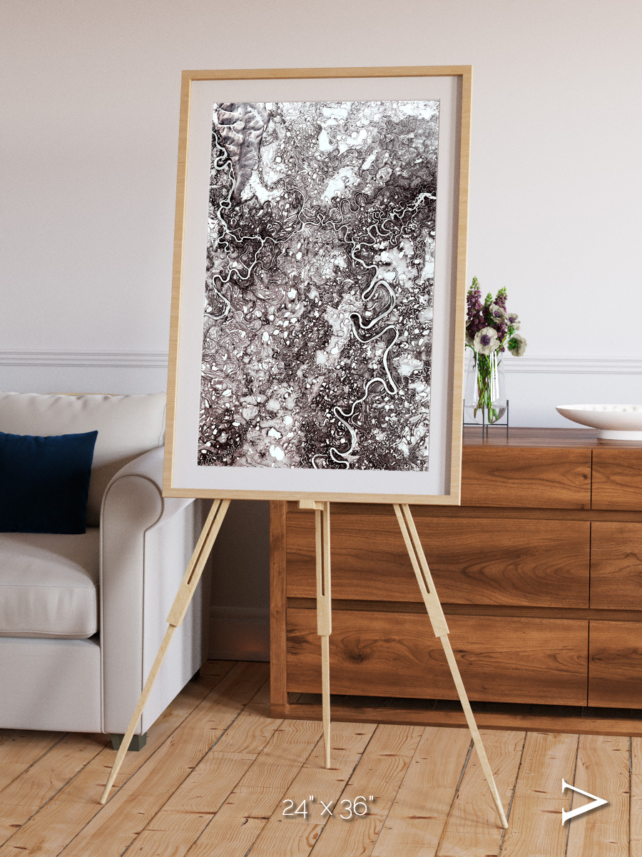River Threads, Mayn River Framed & Mounted Print