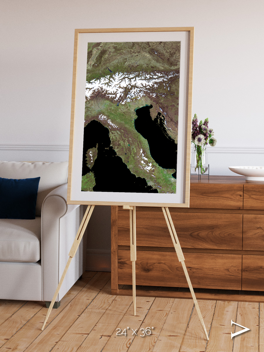 Tidal Patterns, Mediterranean Sea Framed & Mounted Print