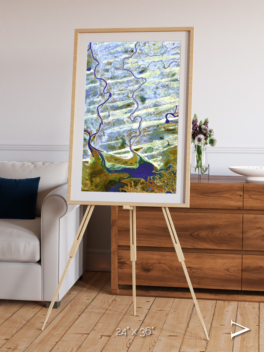 Islands in Blue, Niger River Framed & Mounted Print