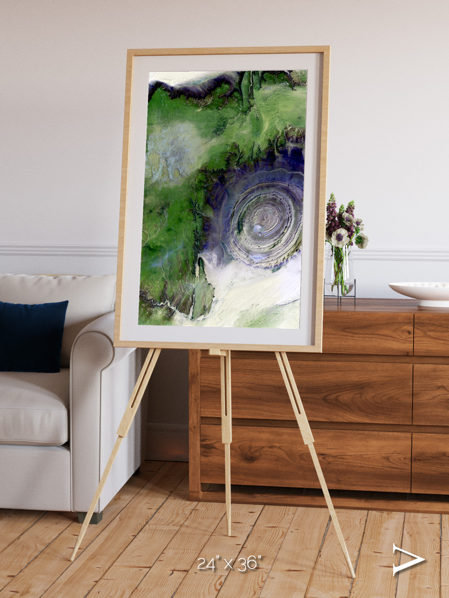 Dormant Giants, Richat Structure Framed & Mounted Print