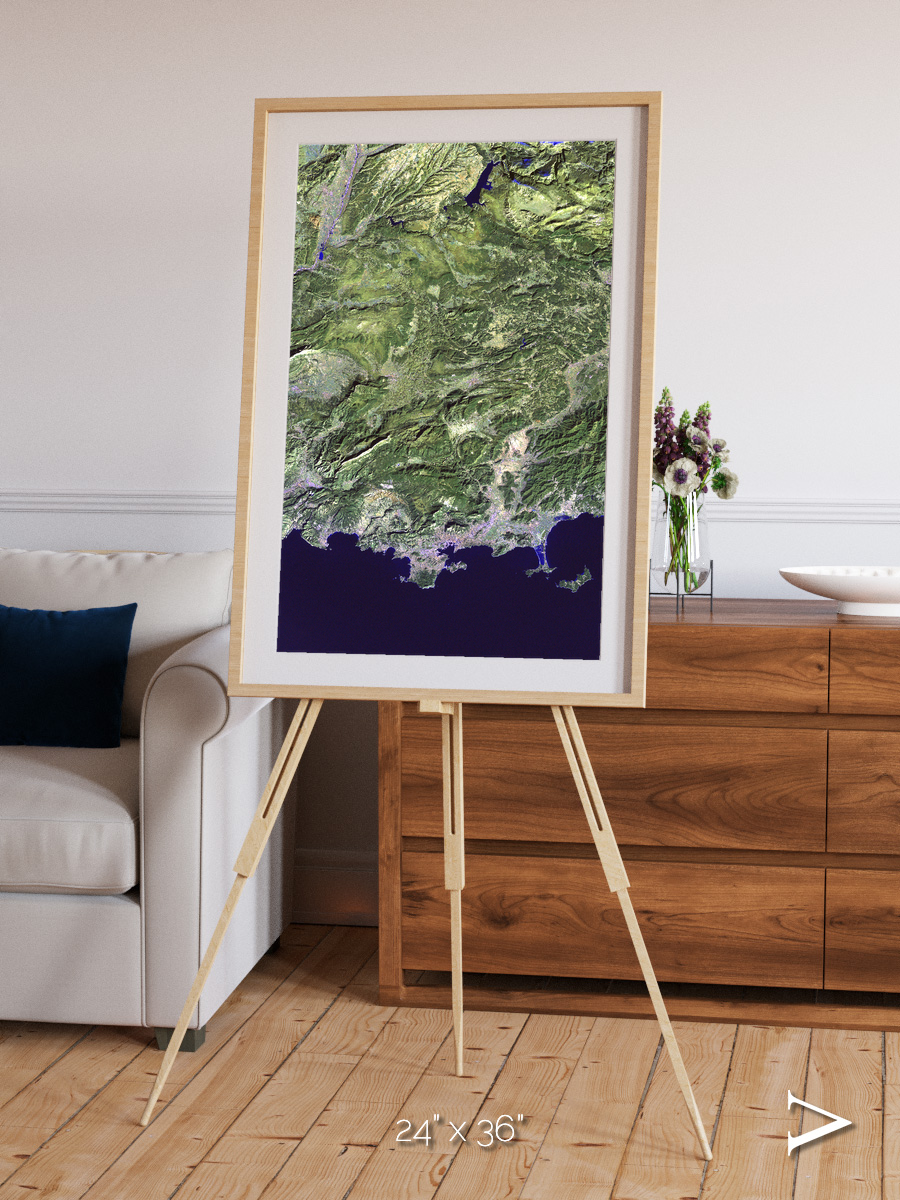 Bay and Shore, Southern Coast of France Framed & Mounted Print