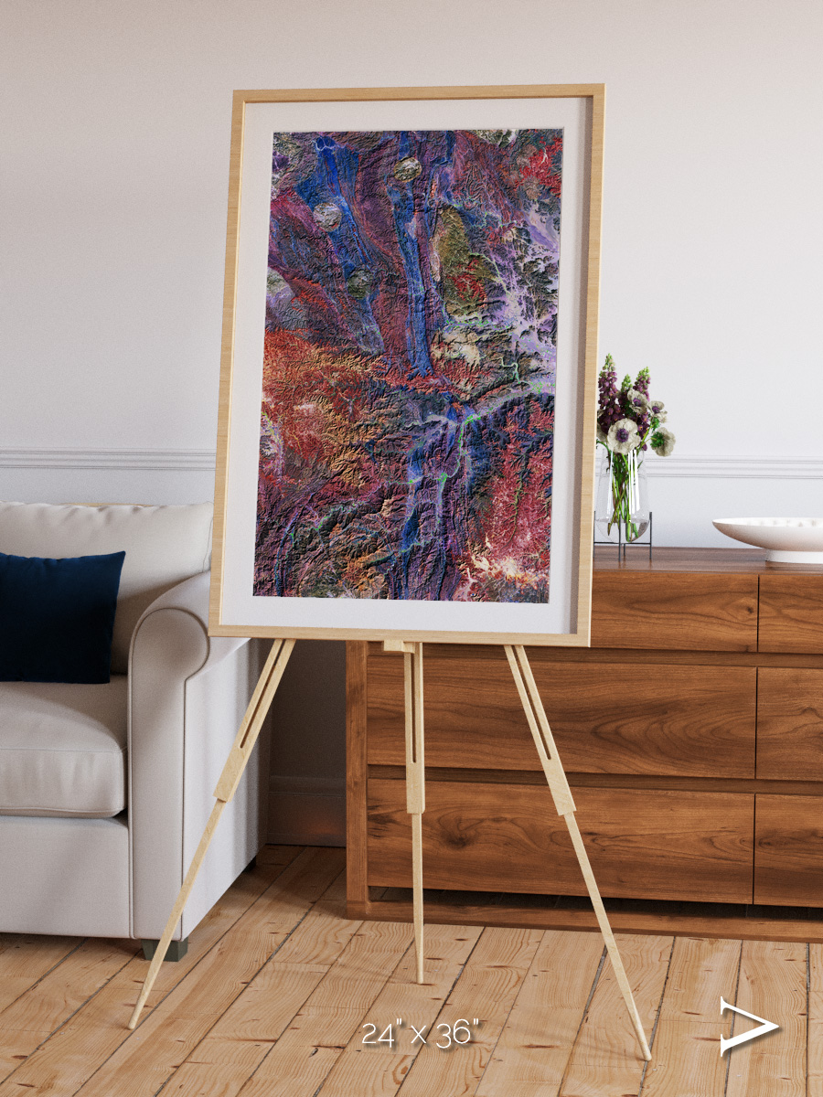 Geologic Tapestry, Asharah Fault Zone Framed & Mounted Print