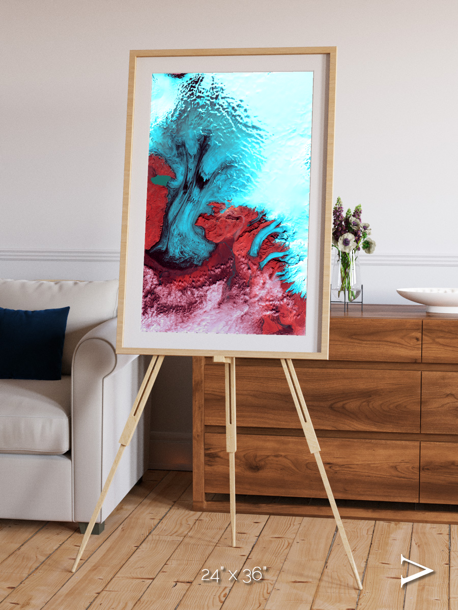 Polar Flow, Vatnajokull Glacier Ice Cap Framed & Mounted Print