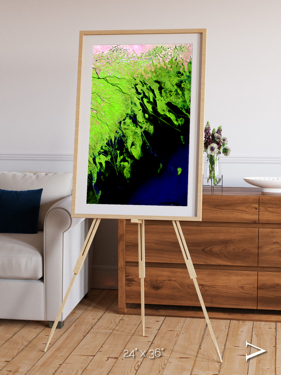 Delta Mosaic, Volga River Delta Framed & Mounted Print