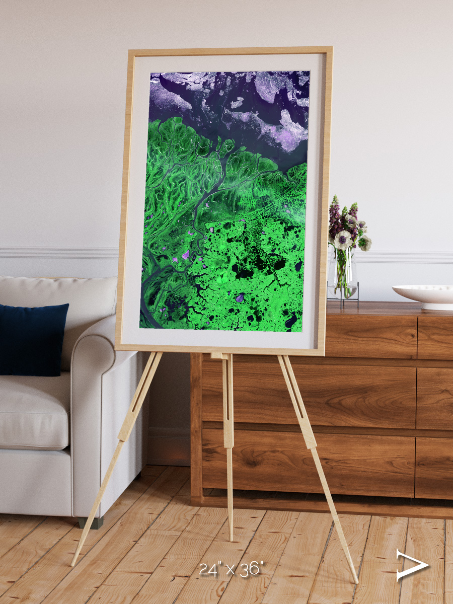 Polar Flow, Yukon Delta Framed & Mounted Print