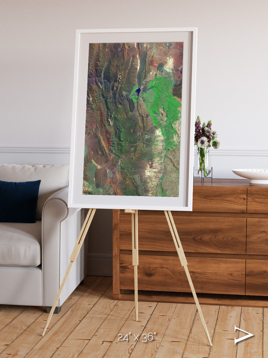 Channel Lines, Barreal Blanco Framed & Mounted Print