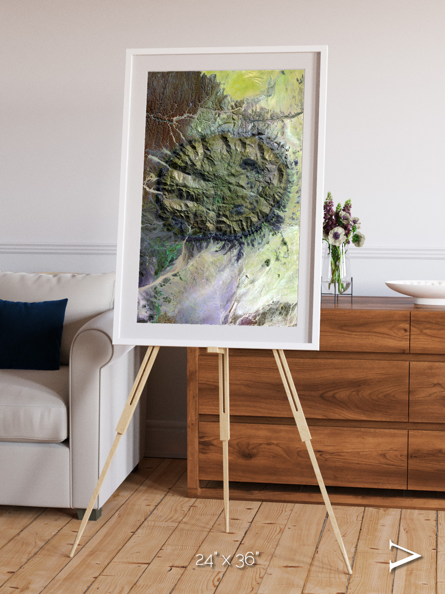 Windwritten Dunes, Brandberg Massif Framed & Mounted Print