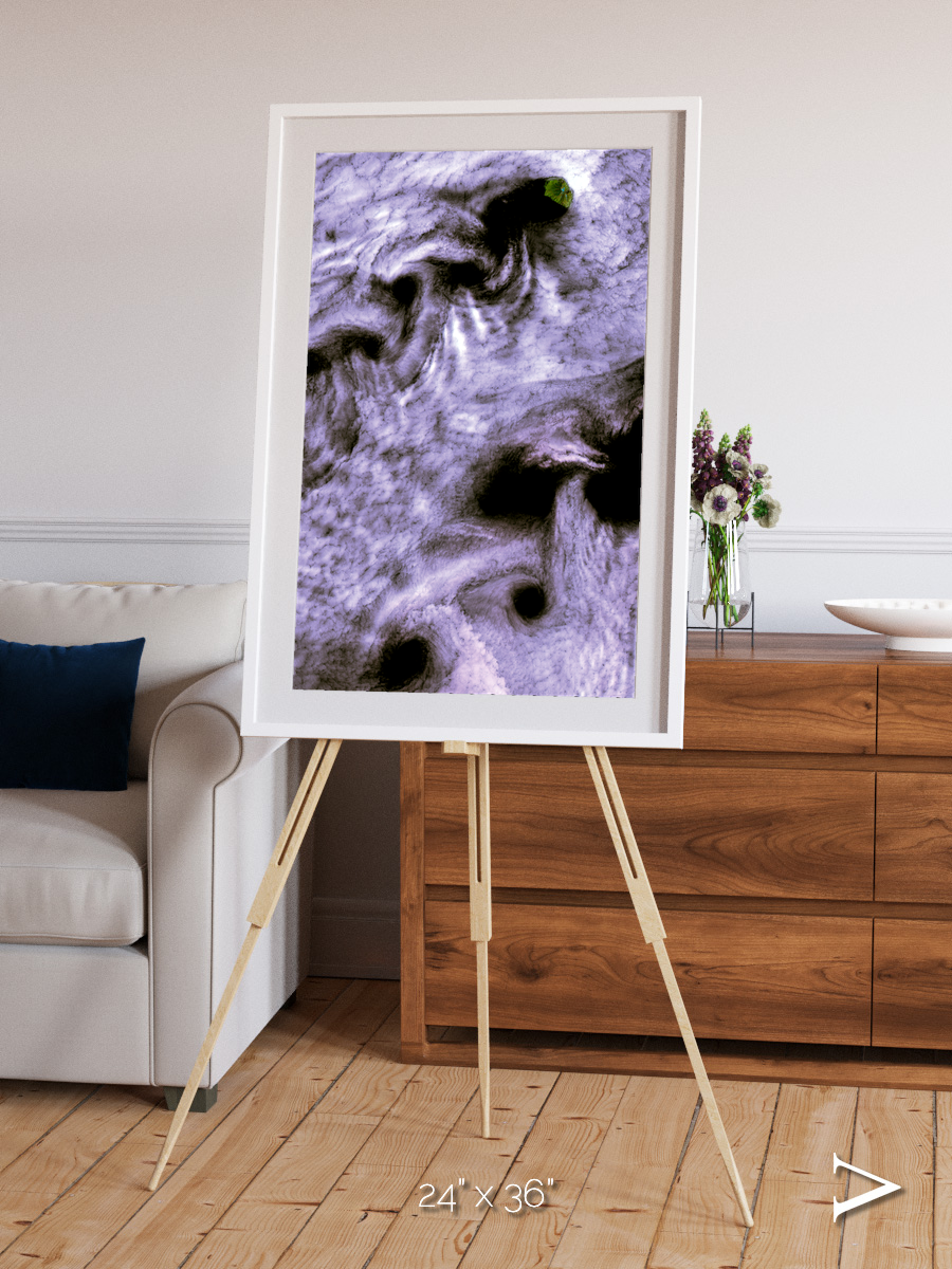 Vortices over Broutona, Kuril Islands Framed & Mounted Print