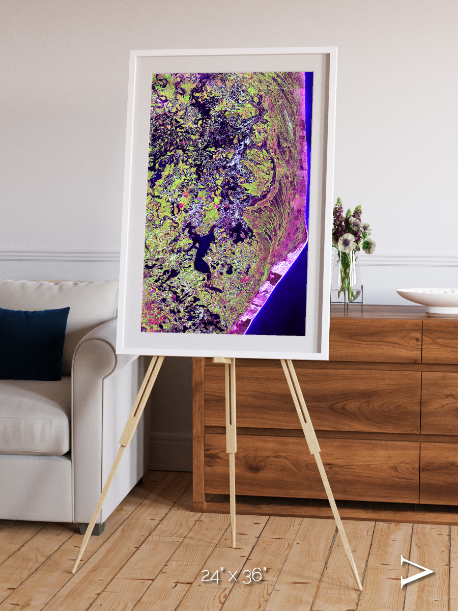 Wetland Mosaic, Cabo San Antonio Framed & Mounted Print
