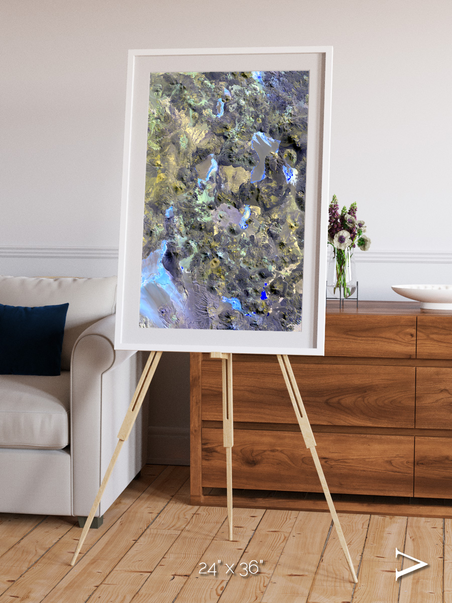 Lava Lines, Chilean Volcanoes Framed & Mounted Print