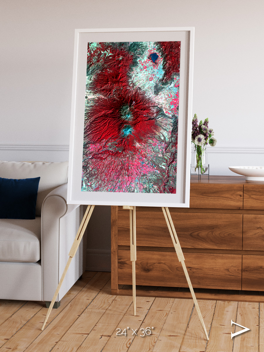 Lava Lines, Colima Volcano Framed & Mounted Print