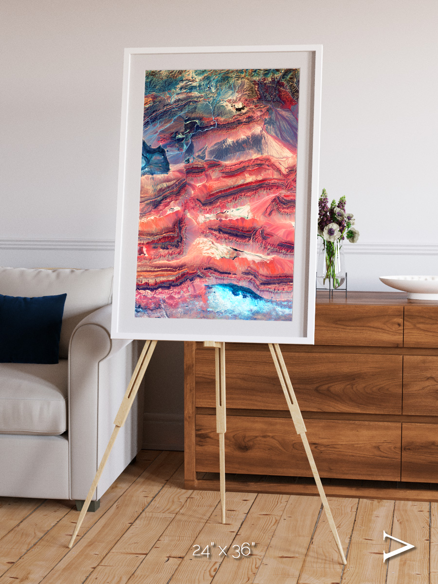 Fractured Earth, Western China Framed & Mounted Print