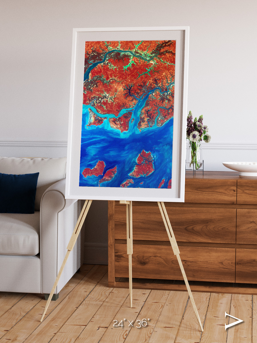 River and Plain, Guinea-Bissau Framed & Mounted Print