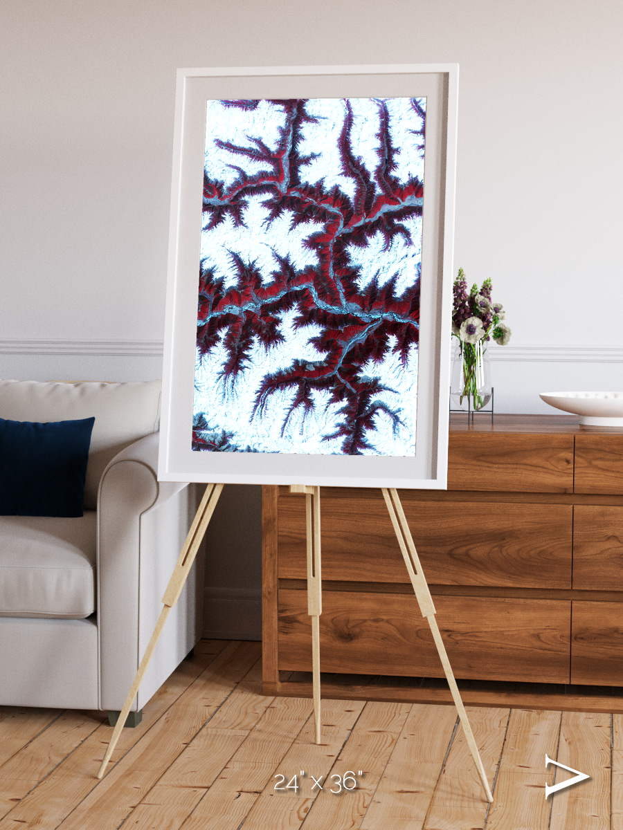 Ribbon River, Himalayas Framed & Mounted Print