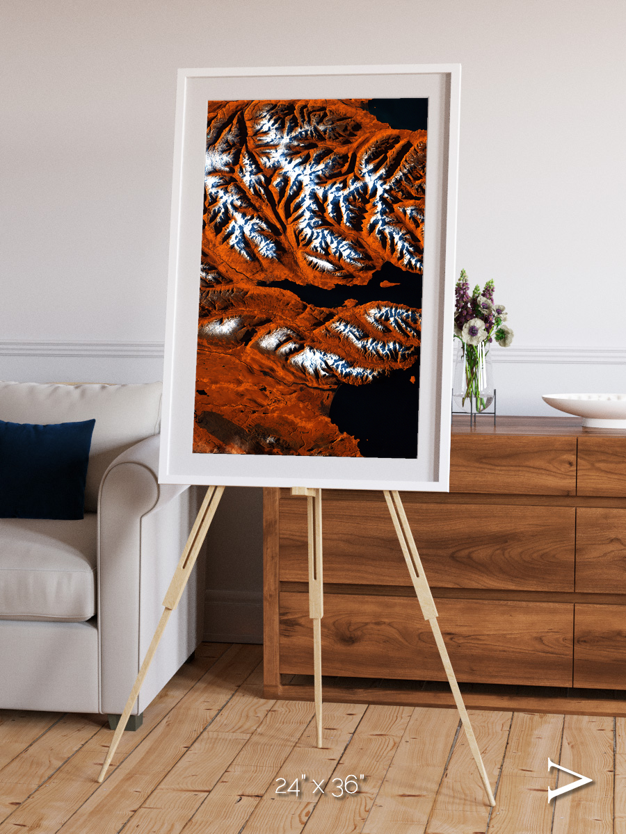 Striped Coast, Eyjafjörður Framed & Mounted Print