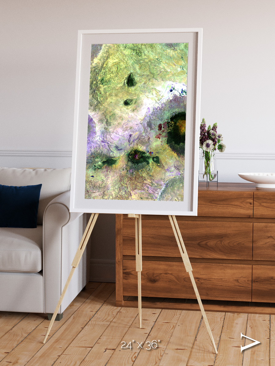 Folded Ridges, Kilimanjaro Framed & Mounted Print