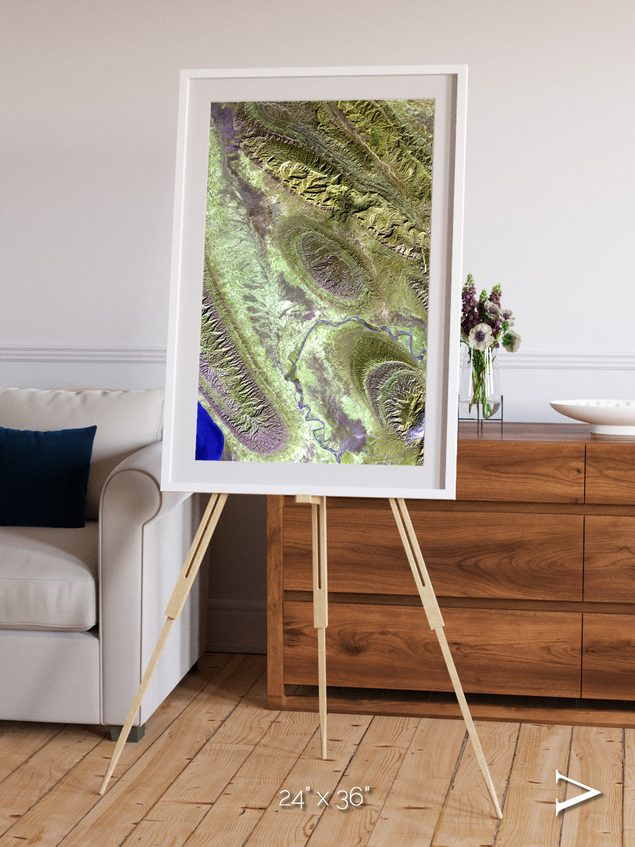 Channel Lines, Konari Iran Framed & Mounted Print