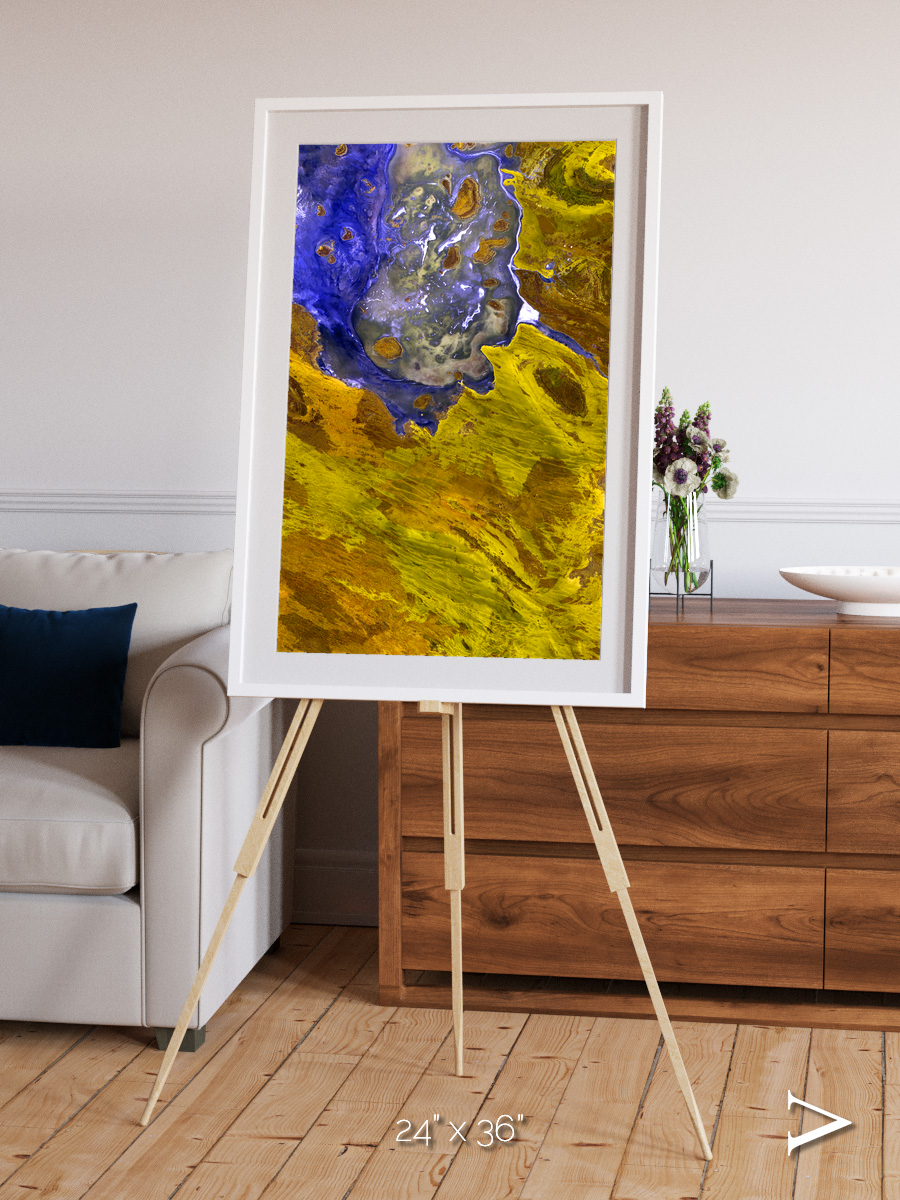 Saline Patterns, Lake Disappointment Framed & Mounted Print