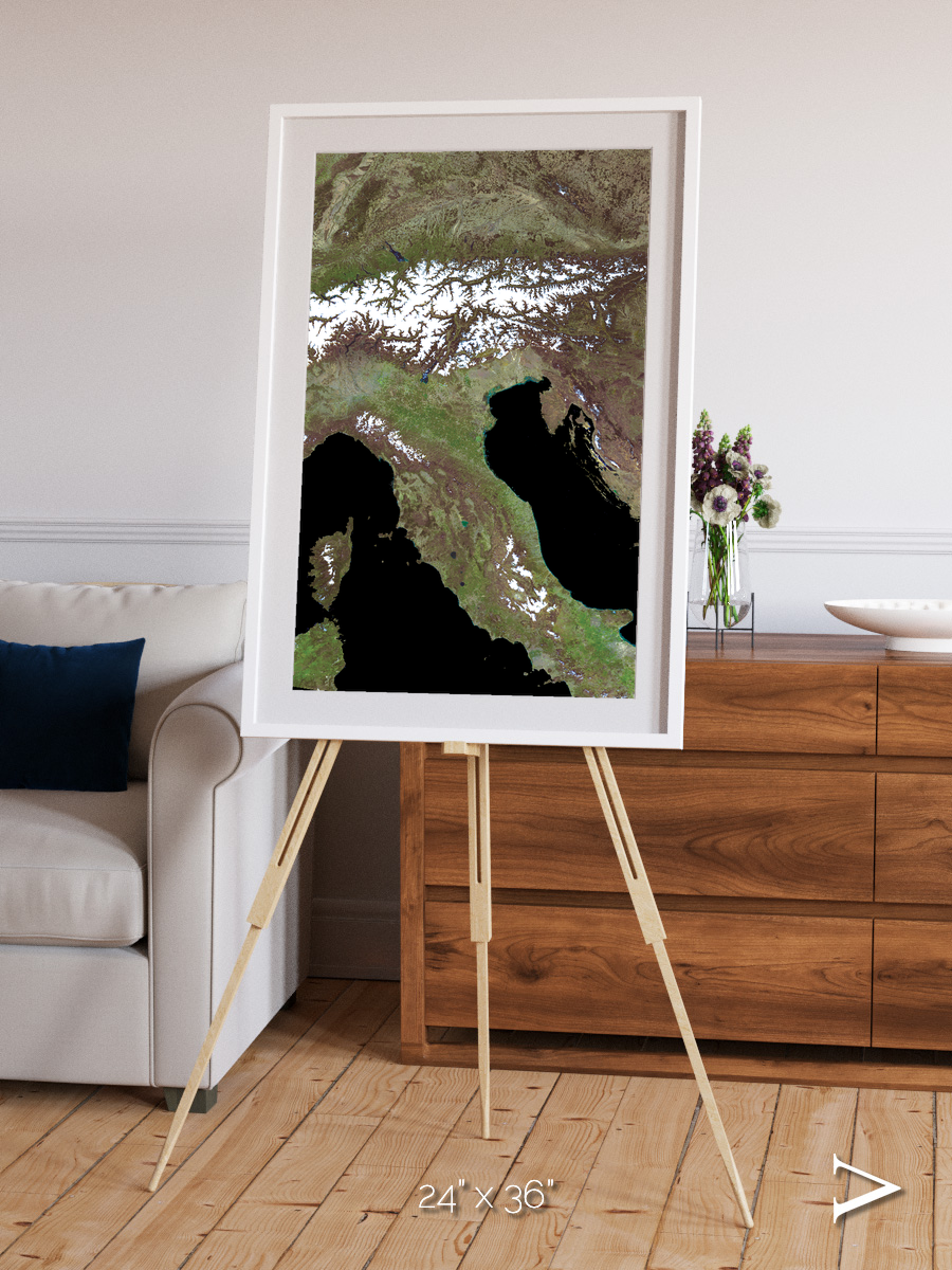 Tidal Patterns, Mediterranean Sea Framed & Mounted Print