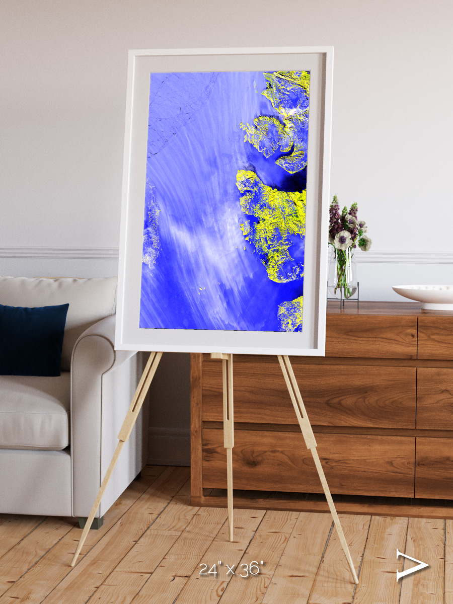 Islands in Snow, High Arctic Framed & Mounted Print