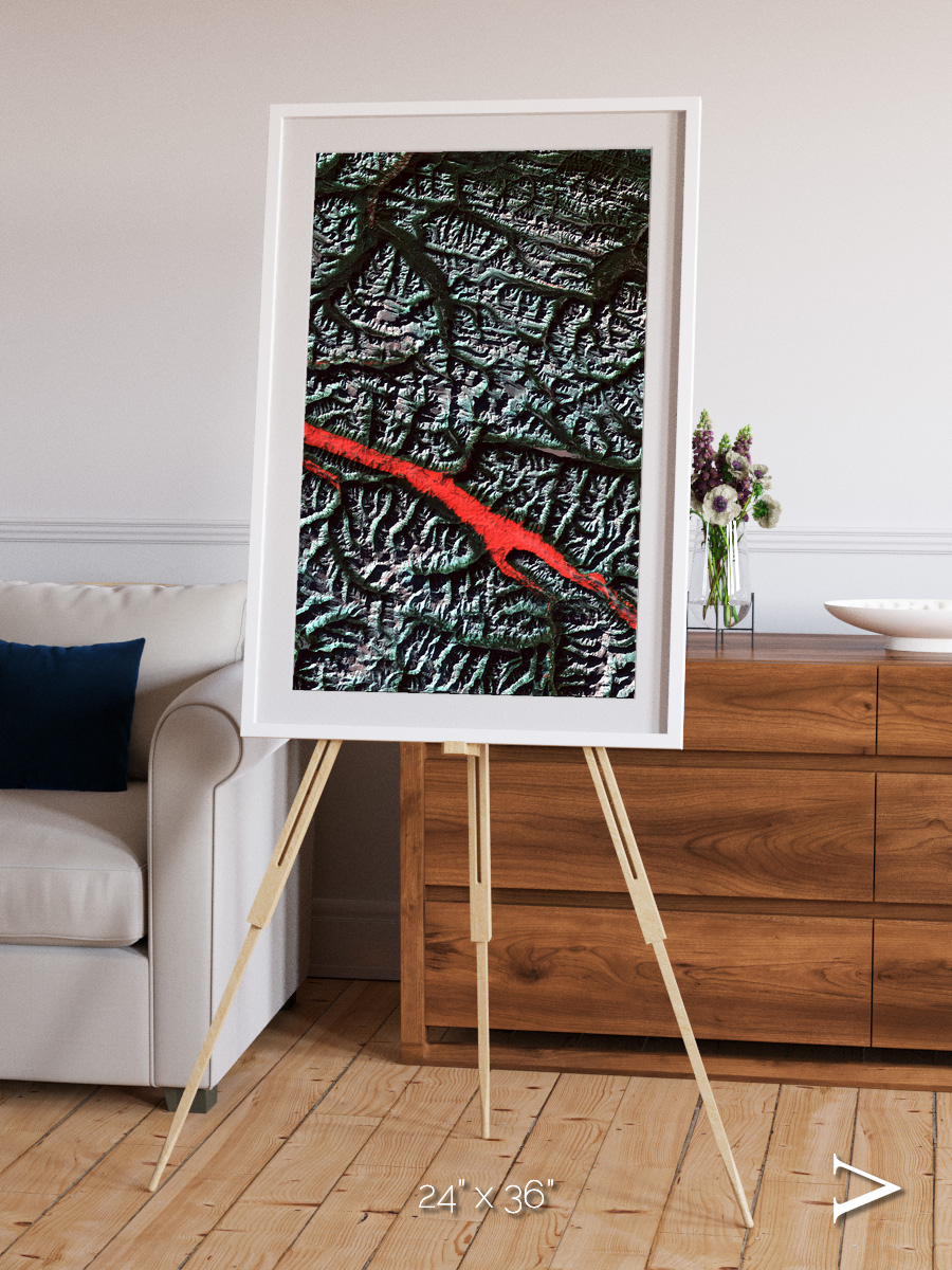 Light in the Trench, Canadian Rockies Framed & Mounted Print