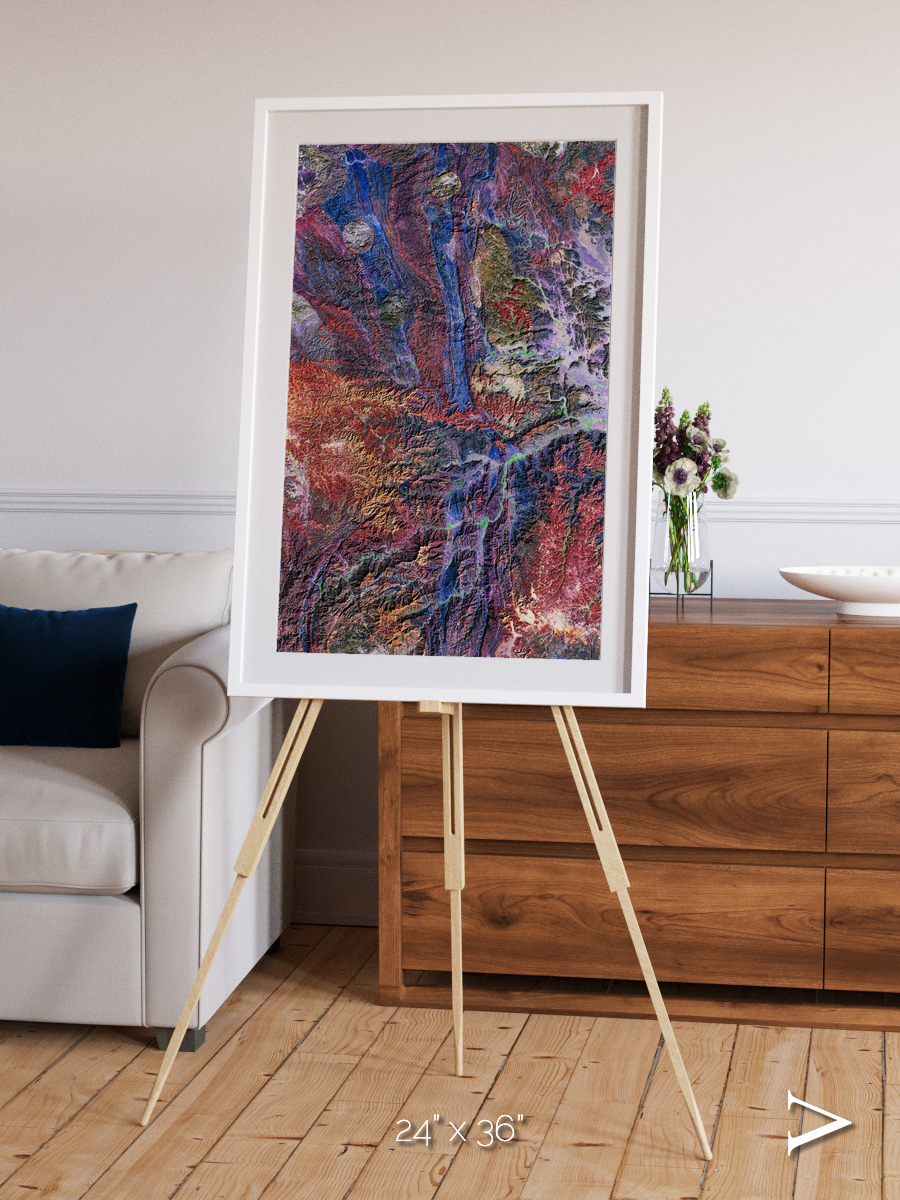 Geologic Tapestry, Asharah Fault Zone Framed & Mounted Print