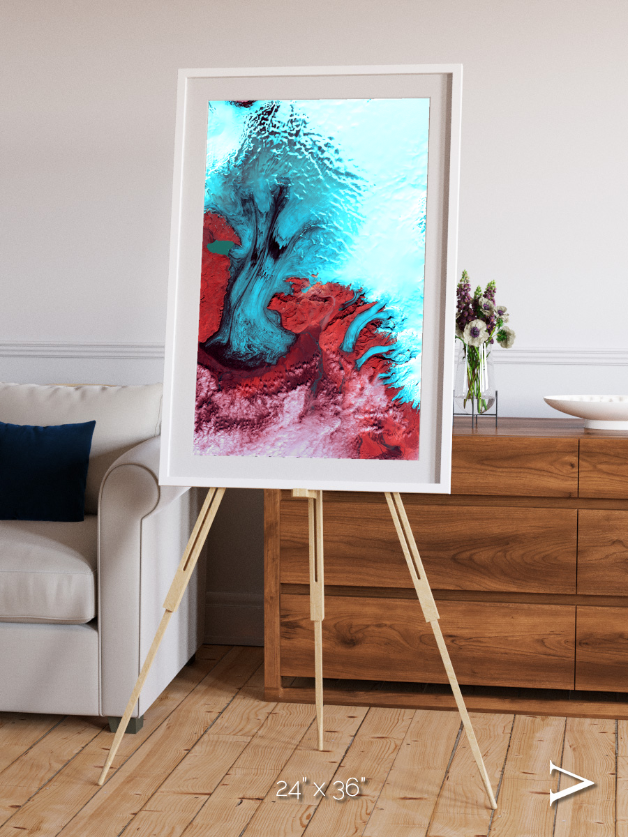 Polar Flow, Vatnajokull Glacier Ice Cap Framed & Mounted Print