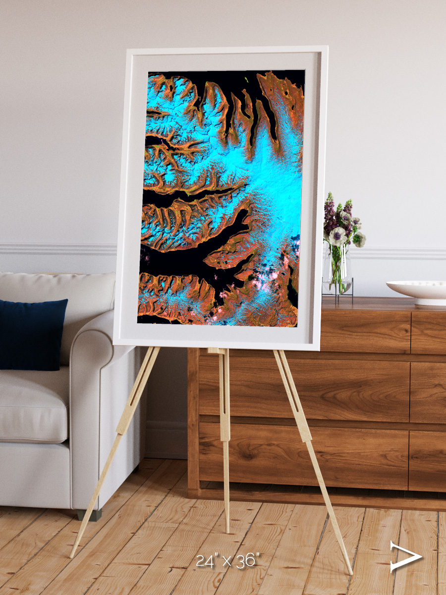 Frozen Currents, West Fjords Framed & Mounted Print