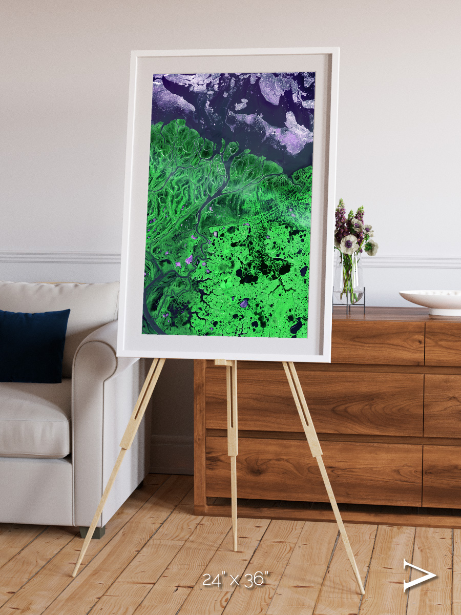 Polar Flow, Yukon Delta Framed & Mounted Print