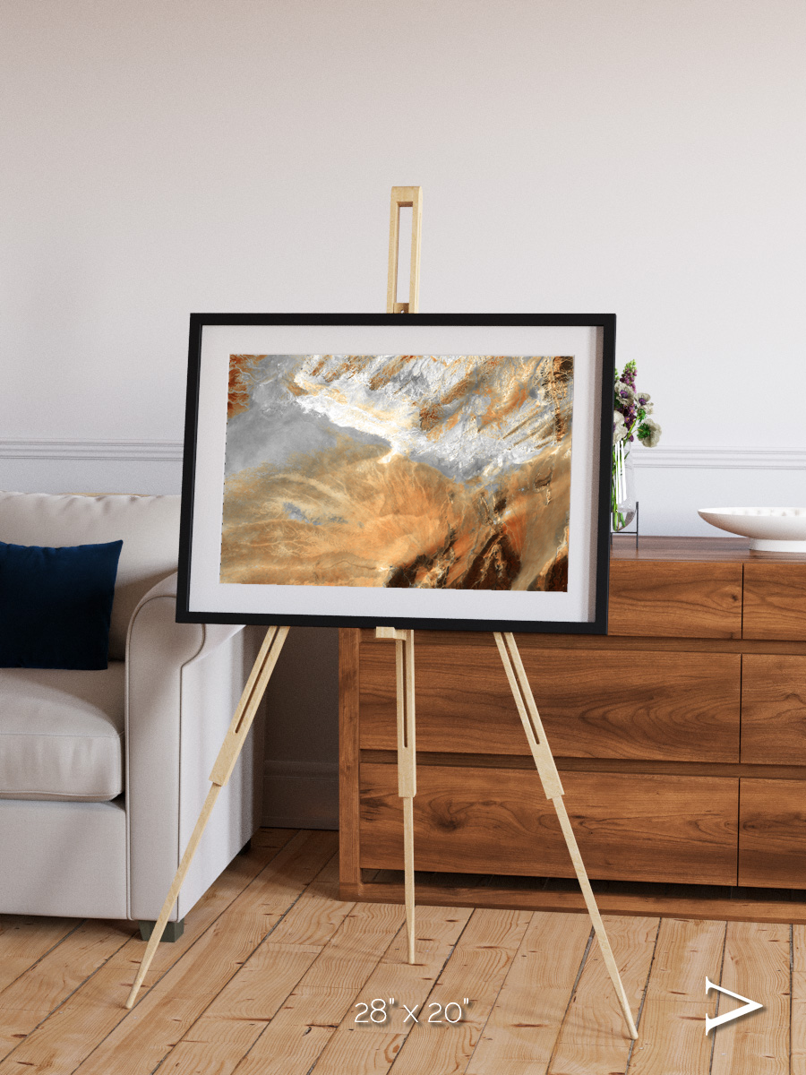 Etched Sands, Algerian Sahara Framed & Mounted Print