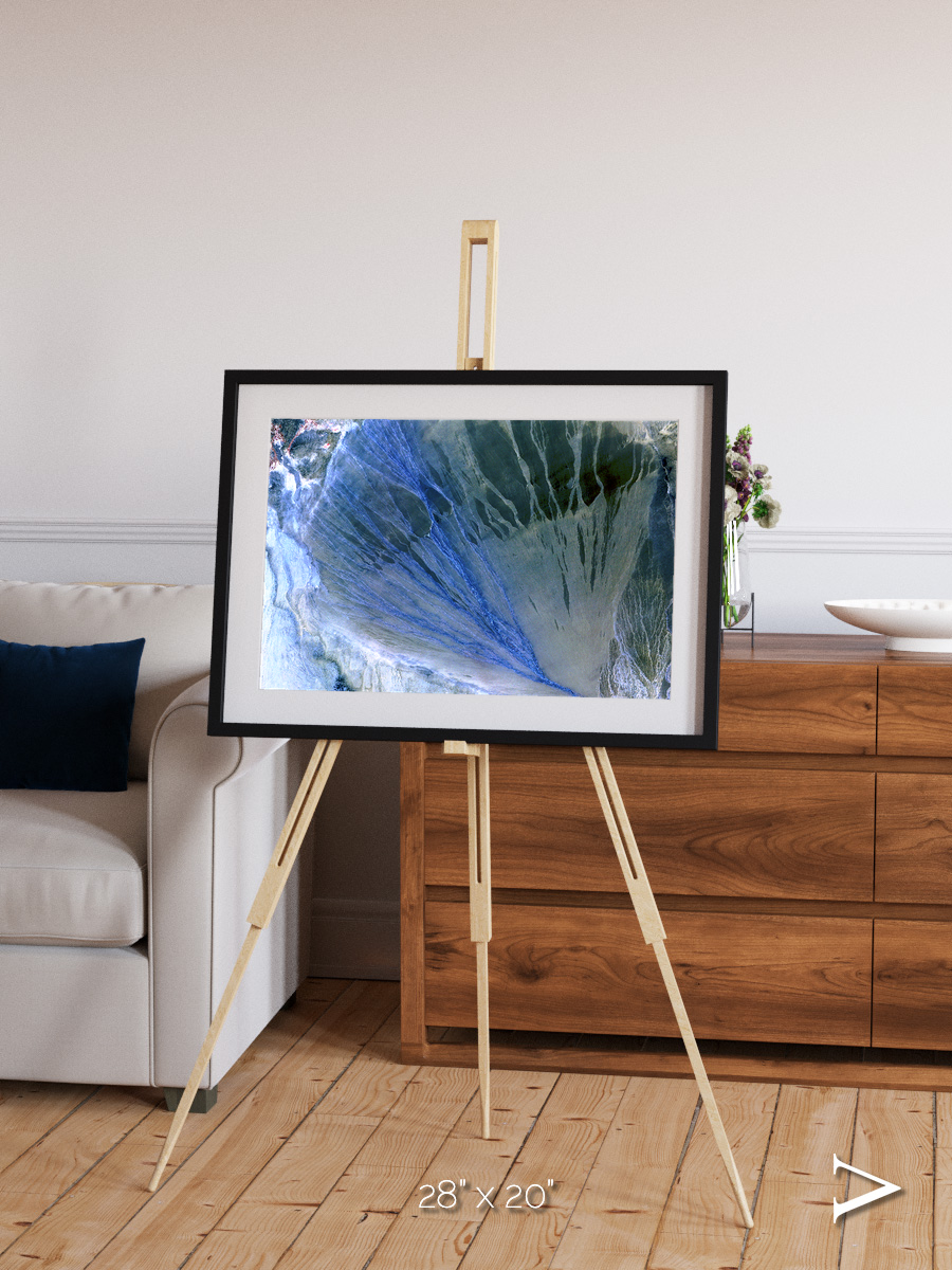 Sunlit Dunes, Alluvial Fan Framed & Mounted Print