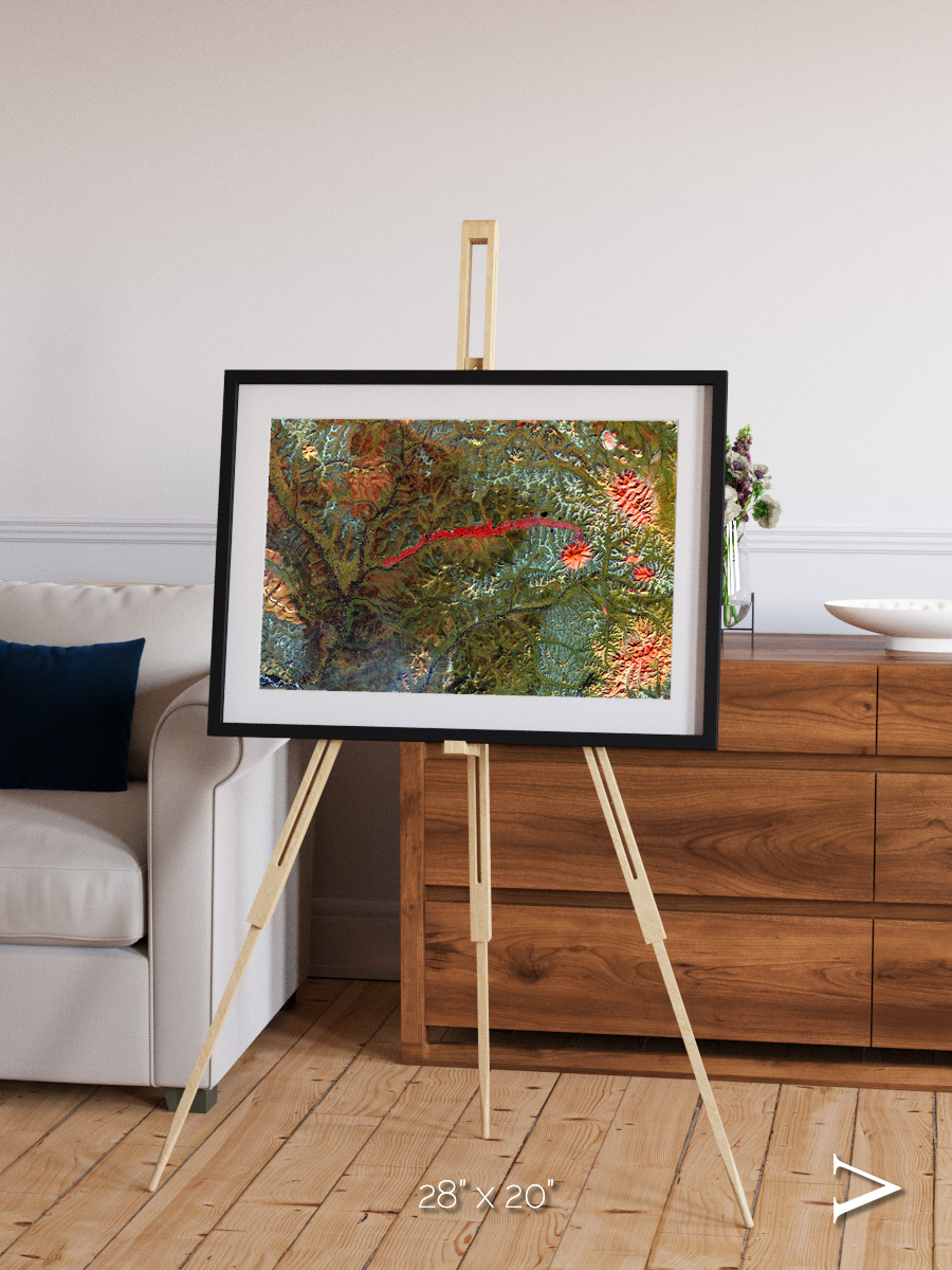 Ash and Stone, Anyuyskiy Volcano Framed & Mounted Print