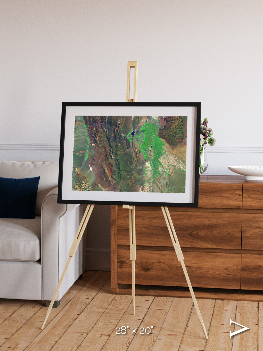 Channel Lines, Barreal Blanco Framed & Mounted Print