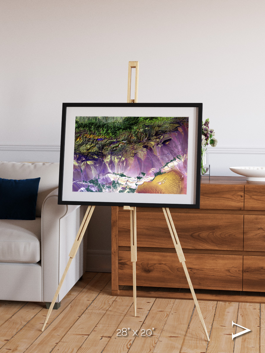 Saline Patterns, Bogda Mountains Framed & Mounted Print