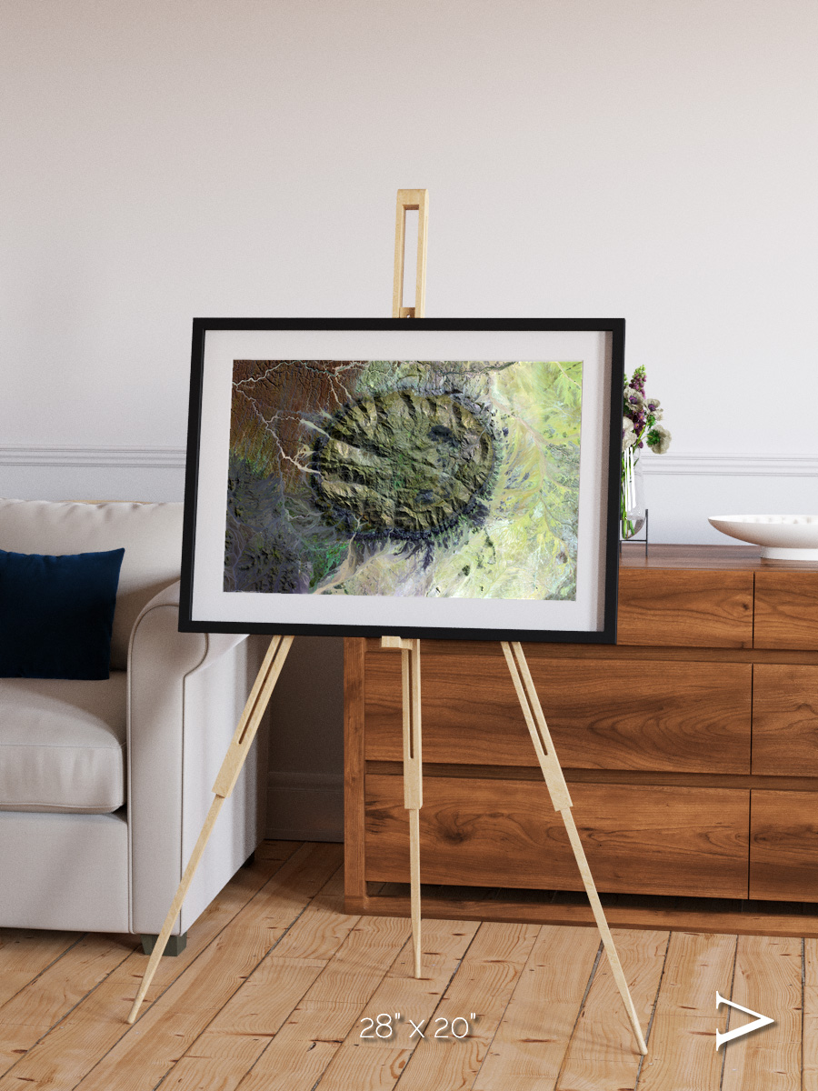 Windwritten Dunes, Brandberg Massif Framed & Mounted Print