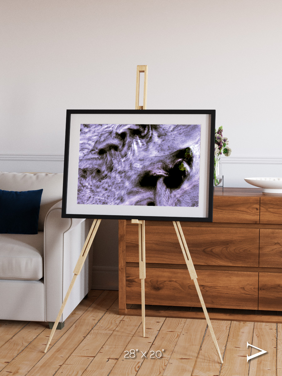 Vortices over Broutona, Kuril Islands Framed & Mounted Print