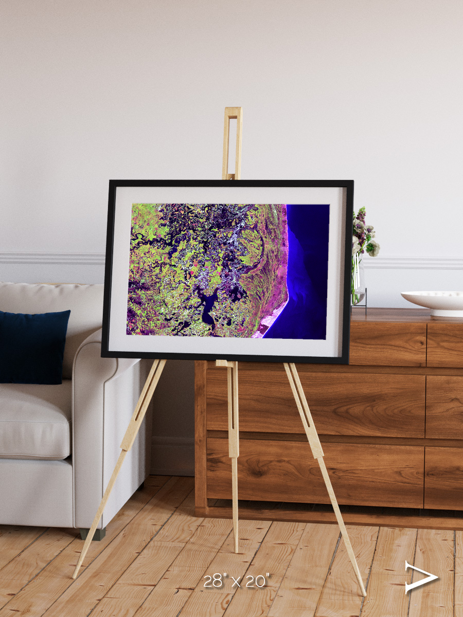 Wetland Mosaic, Cabo San Antonio Framed & Mounted Print