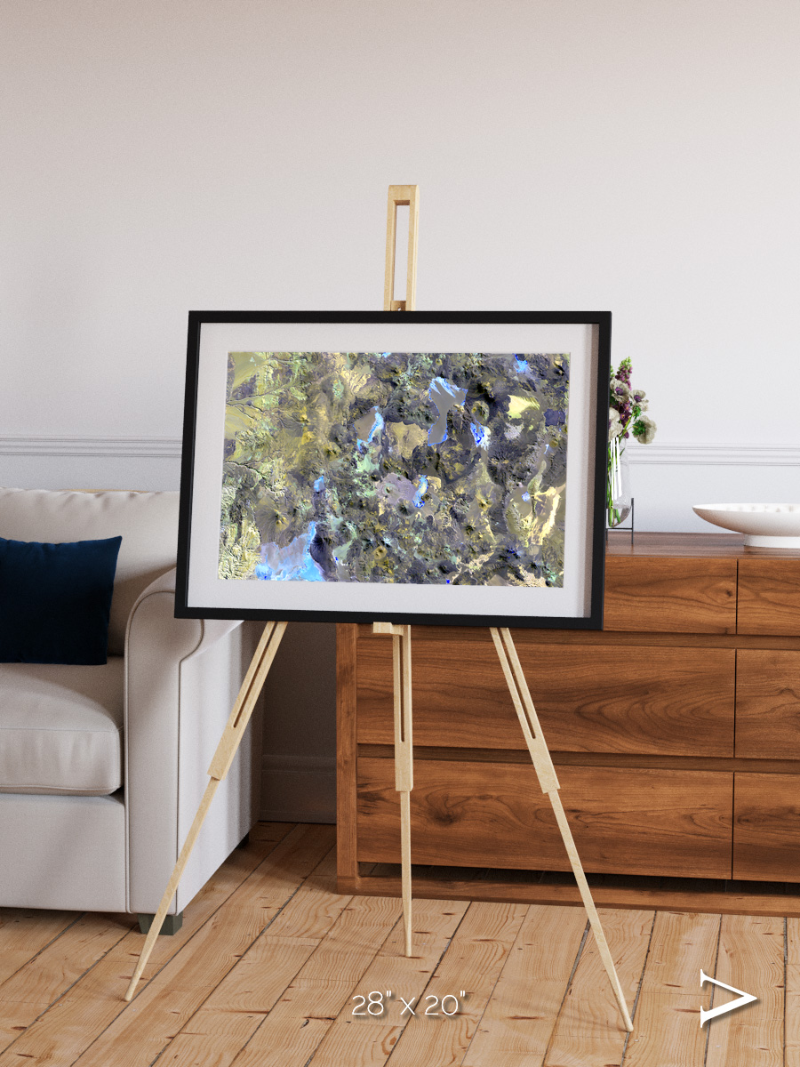 Lava Lines, Chilean Volcanoes Framed & Mounted Print