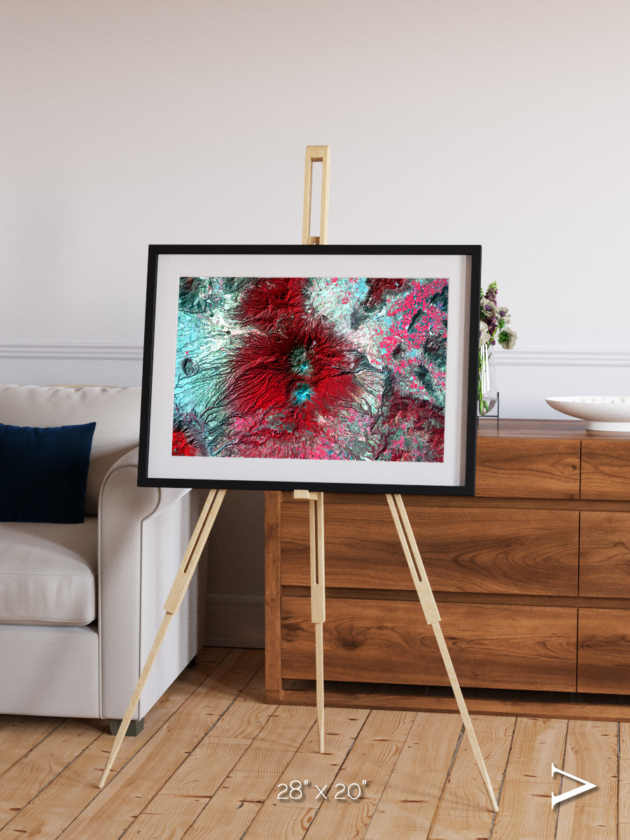 Lava Lines, Colima Volcano Framed & Mounted Print