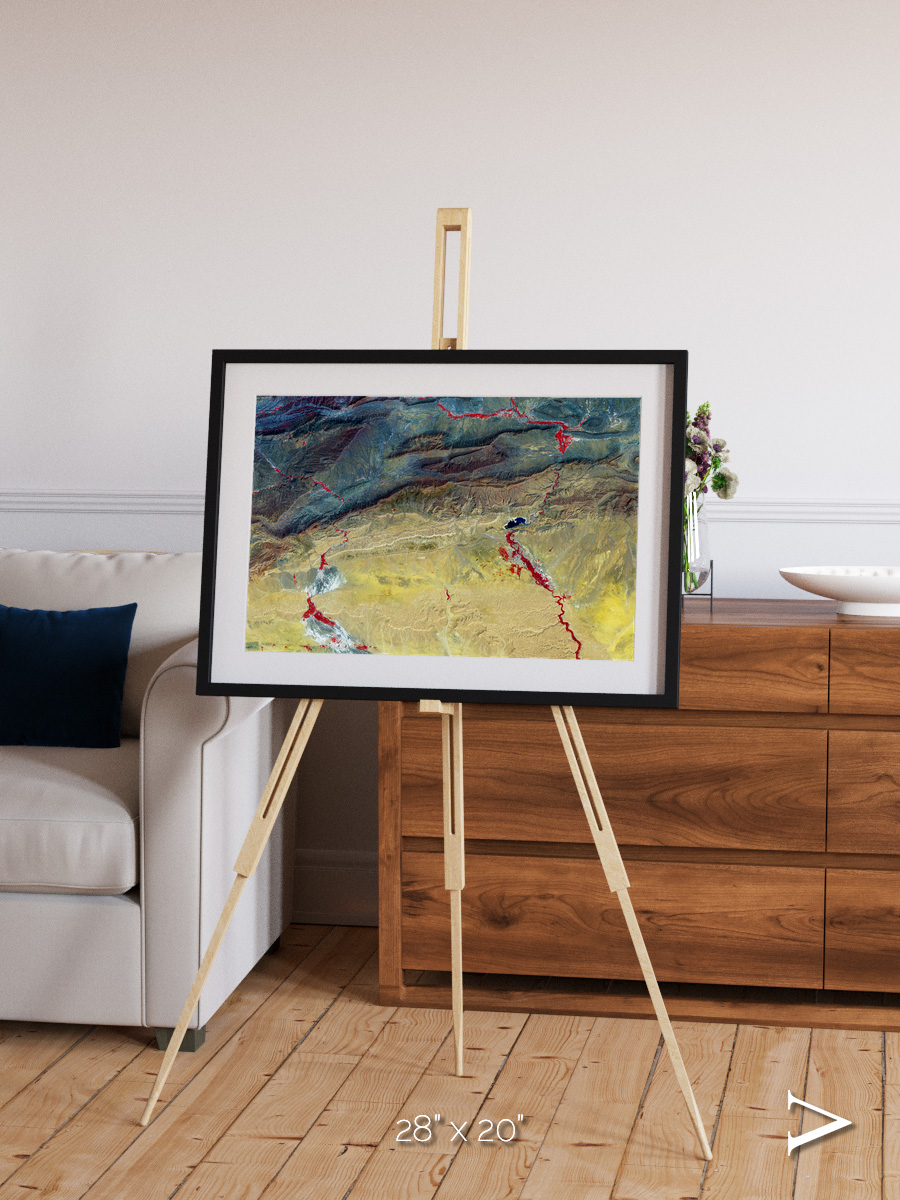 Crimson Veins, Atlas Mountains Framed & Mounted Print